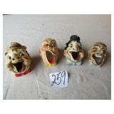 WOW! 4 ANTIQUE SCHAFER VATER BIG MOUTH ASH TRAYS