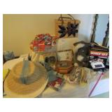 LADIES HATS ; STRAW PURSE ; CLOCKS ; MISC