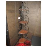 MID CENTURY WROUGHT IRON CORNER SHELF