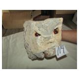 COLLECTOR OWL ROCK W/ GLASS EYES