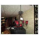 5- MID CENTURY METAL CANDLE LIGHTS - 2 HANGING ,3