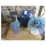 BLUE VASES ; CANDLE ; MORE