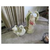 2 CHALKWARE ANGEL FIGURINES - 23'