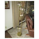 MID CENTURY 3 GLASS GLOBE FLOOR LAMP