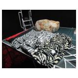ZEBRA THROWS ; ANIMAL BEAN BAG CHAIR