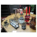 9- WROUGHT IRON CANDLE HOLDERS