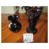2 PURPLE AMETHYST VASES