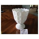 E O BROODY CO MILK GLASS CANDY DISH