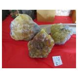 3- YELLOW FLUORITE DECOR ROCKS