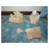 4 QUARTZ CRYSTAL DECOR ROCKS
