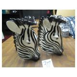 2- ZEBRA HEAD VASES