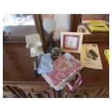VANITY LAMP ;CLOCKS; VINTAGE GLOVES