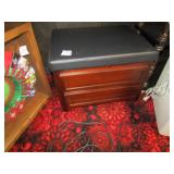2- PADDED CUSHION SEAT TOP STORAGE BOXES