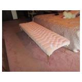 MID CENTURY VICTORIAN BUTTON TOP BED BENCH