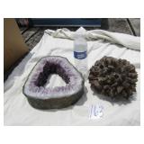 2- CHOCOLATE DOG TOOTH CALCITE ; NATURAL AMETHYST