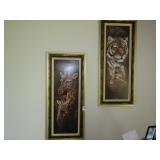 GIRAFFE & TIGER PAINTINGS ; BY RUANEMENNING
