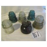 6- OLD GLASS INSULATORS