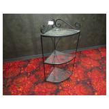 3 TIER CORNER SHELF METAL & GLASS