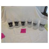 6- FROSTED COLLECTOR GLASSES -LEGENDS