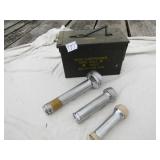 METAL AMMO BOX ; 3 FLASH LIGHTS