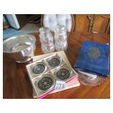 VINTAGE ASH TRAYS ; SNOWMAN JARS; MORE