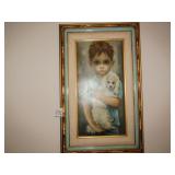BIG EYE BOY & GIRL OIL ON CANVAS PAINTINGS BY