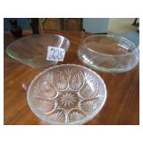 3- CLEAR GLASS BOWLS