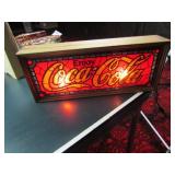 LIGHTED STAINED GLASS COCA COLA SIGN