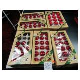 6 BOXES CHRISTMAS TREE ORANAMENTS -RED