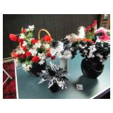 4 VASES FULL OF FLOWERS