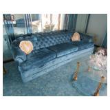 101' MID CENTURY BLUE 3 CUSHION SOFA GAINES