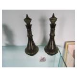 2- VINTAGE GREEN BOTTLE DECANTER 14'