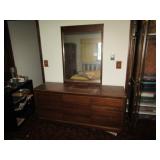 MID CENTURY LANE 9 DRAWER DRESSER W/ MIRROR