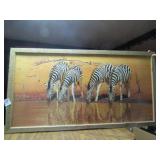 1970'S ZEBRA PICTURE ' BARNELL ' ,27 X 51'