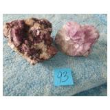 2- LAVENDER KUNZITE ; MINERAL FLUORITE ,10'