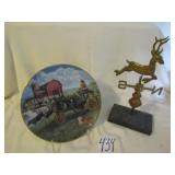 BRASS & COPPER JD DESK WEATHER VANE ;JD