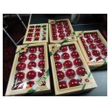 5 BOXES CHRISTMAS TREE ORANAMENTS RED