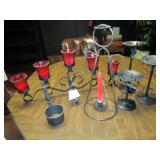 WROUGHT IRON CANDLE HOLDERS