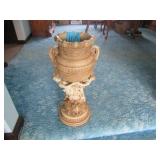MID CENTURY NEO CLASSICAL URN PLANTER W/ CHERUBS