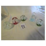 5- ART GLASS PAPER WEIGHTS