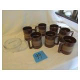 VINTAGE STONE COFFEE MUGS ; GLASS JAR FILLER