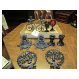 CAST IRON TRIVETS ;CANDLE HOLDERS ; MORE