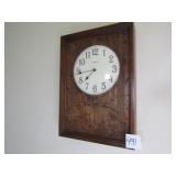 WOOD CARVED HOWARD MILLER WALL CLOCK W/ BEARS