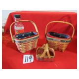 3- MINIATURE LONGABERGER BASKETS