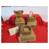 3- NIB MINIATURE LONGABERGER BASKETS - MARKET ,