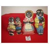 VINTAGE AUNT JEMIMA STUFFED PLASTIC RAG DOLLS ;