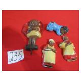 4 PIECES EARLY CHALKWARE