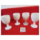 4- 6' MILK GLASS GOBLETS