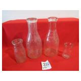 4 MILK BOTTLES