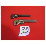 2 - 5 1/2' ADJUSTABLE WRENCHES - DIAMOND , BARNES